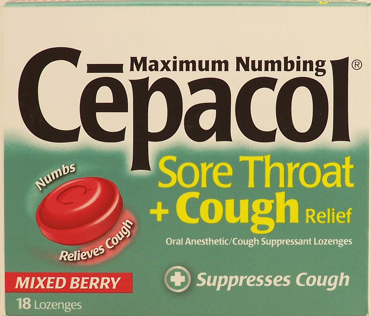 Cepacol&nbsp;&nbsp;sore throat + cough relief, mixed berry flavor, lozenges Full-Size Picture